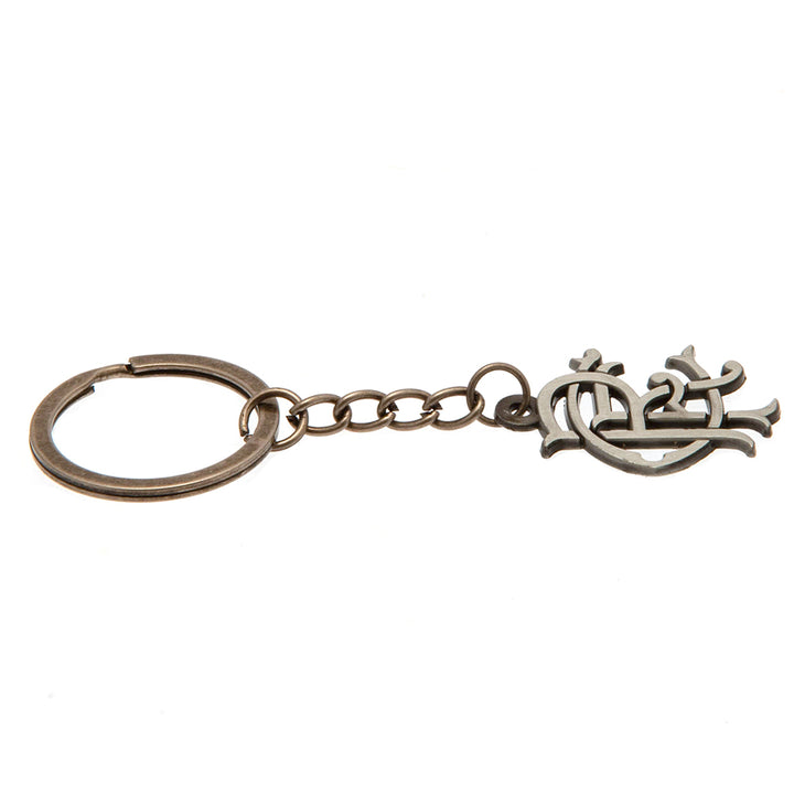 Rangers FC Antique Silver Scroll Crest Keyring