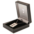Tottenham Hotspur FC Enamel Crest Dog Tag & Chain, side angle