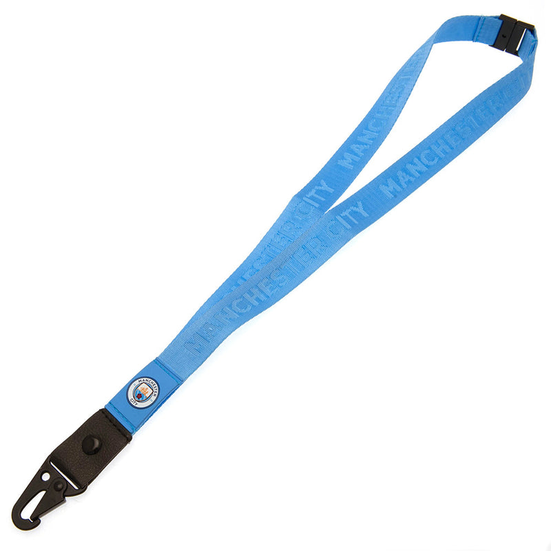 Manchester City FC Deluxe Lanyard, side angle