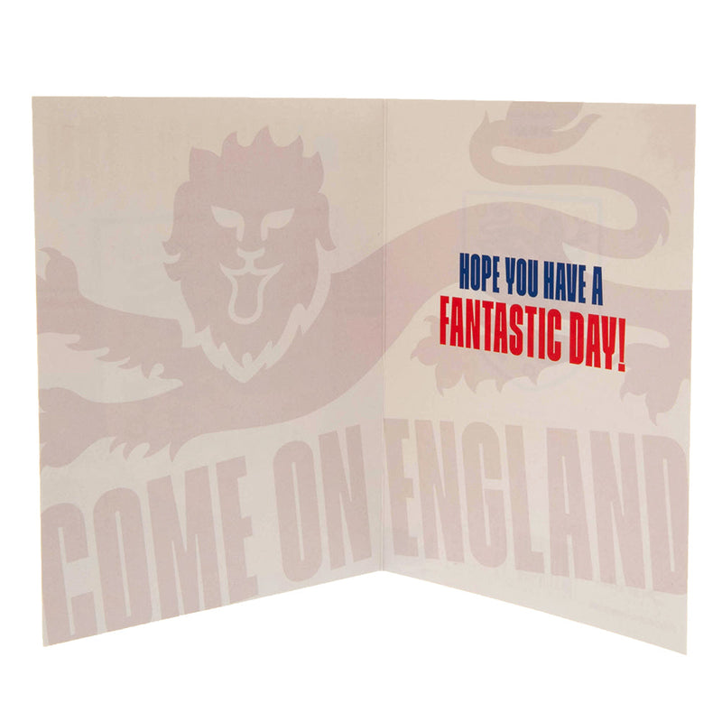 England FA Birthday Card, side angle