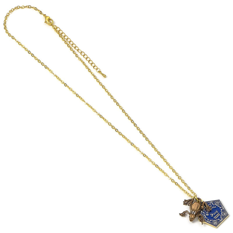 Harry Potter Gold Plated Chocolate Frog Necklace, side angle