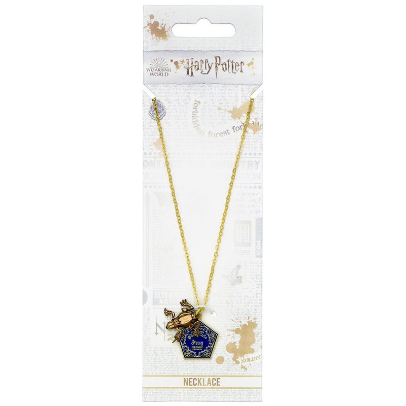 Harry Potter Gold Plated Chocolate Frog Necklace, close-up detail