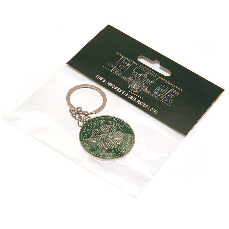Celtic FC Crest Keyring, side angle