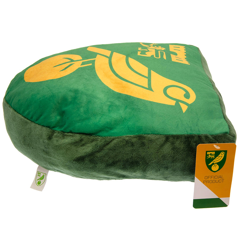 Norwich City FC Crest Cushion, side angle