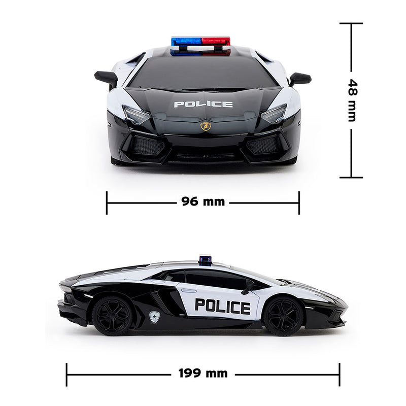 Lamborghini Aventador Radio Controlled Car 1:24 Scale Police, rear view