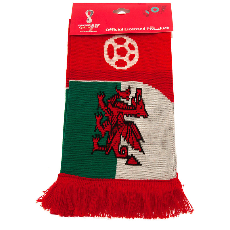 FIFA World Cup Qatar 2022 Wales Scarf, close-up detail