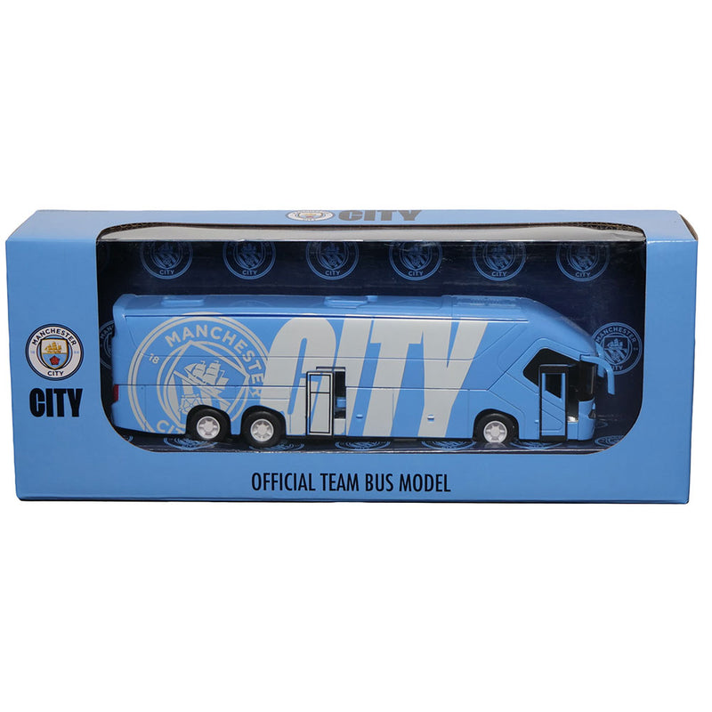 Manchester City FC Diecast Team Bus, packaging shot