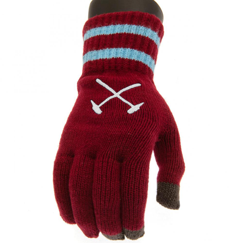 West Ham United FC Touchscreen Knitted Gloves Youths, alternate view