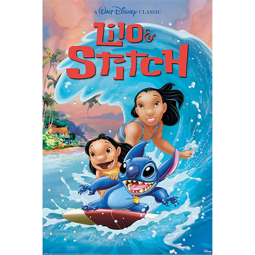 Lilo & Stitch Wave Surf Poster