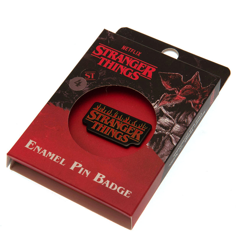 Stranger Things Logo Pin Badge, alternate view
