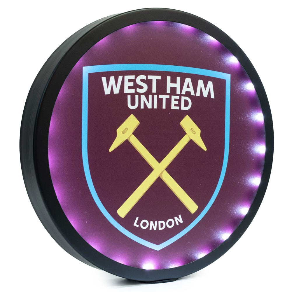 West Ham United FC Metal LED Logo Sign