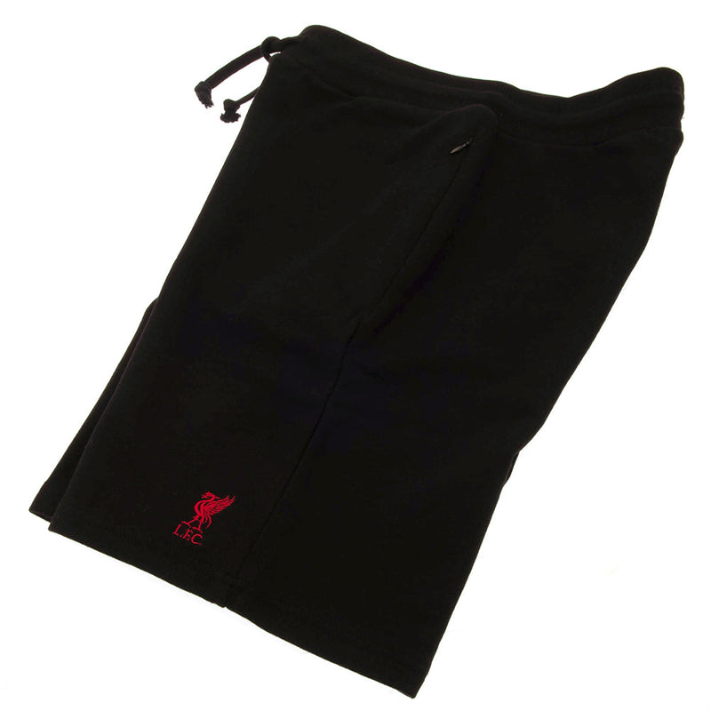 Liverpool FC Sweat Shorts Mens Black Small, side angle