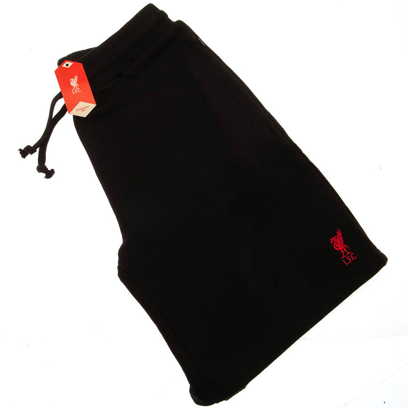 Liverpool FC Sweat Shorts Mens Black Small, close-up detail