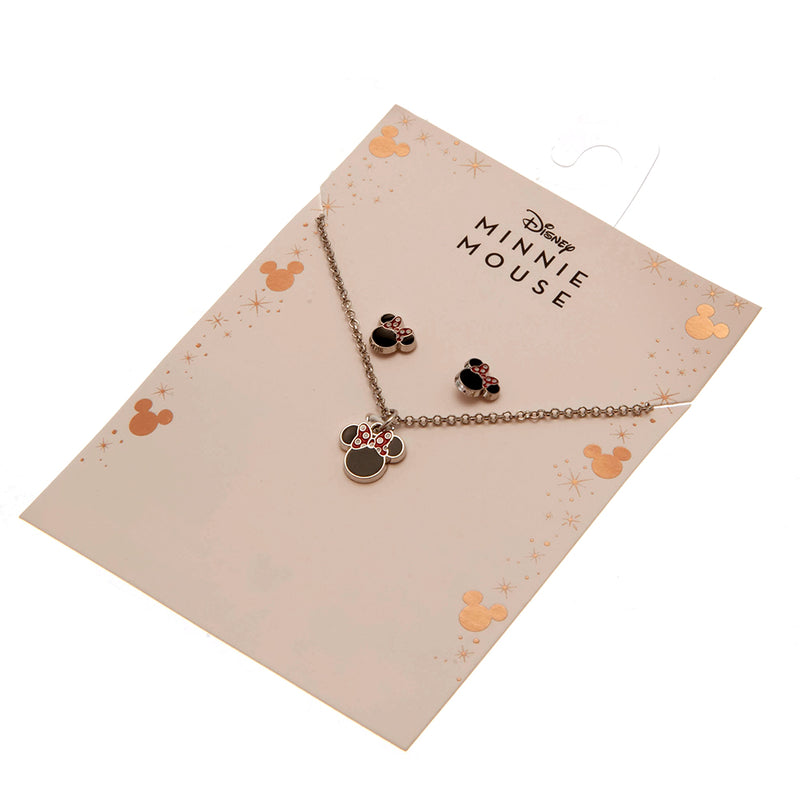 Minnie Mouse Fashion Jewellery Necklace & Earring Set, close-up detail