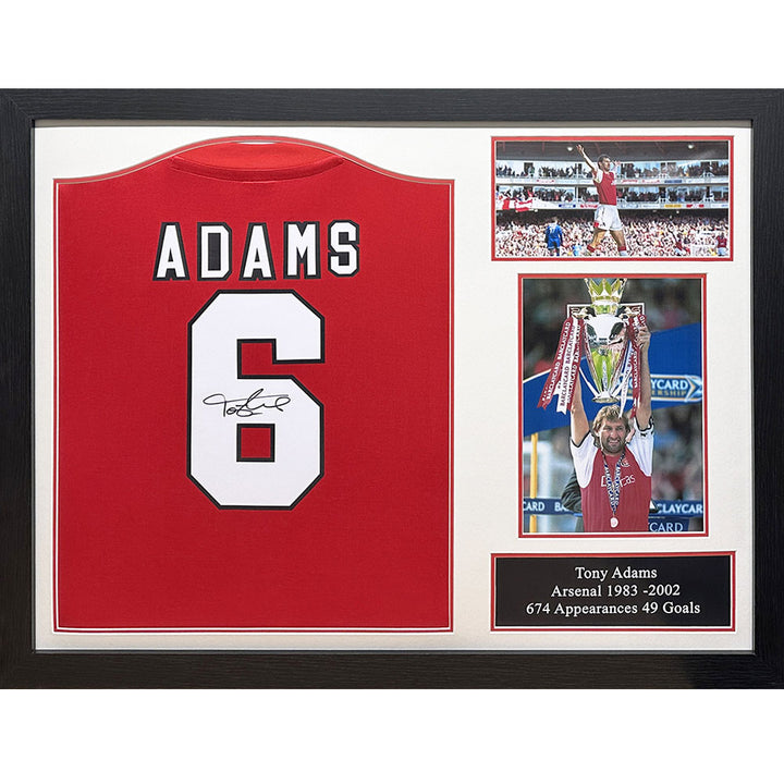 Arsenal FC Tony Adams Retro Signed Shirt (Framed)
