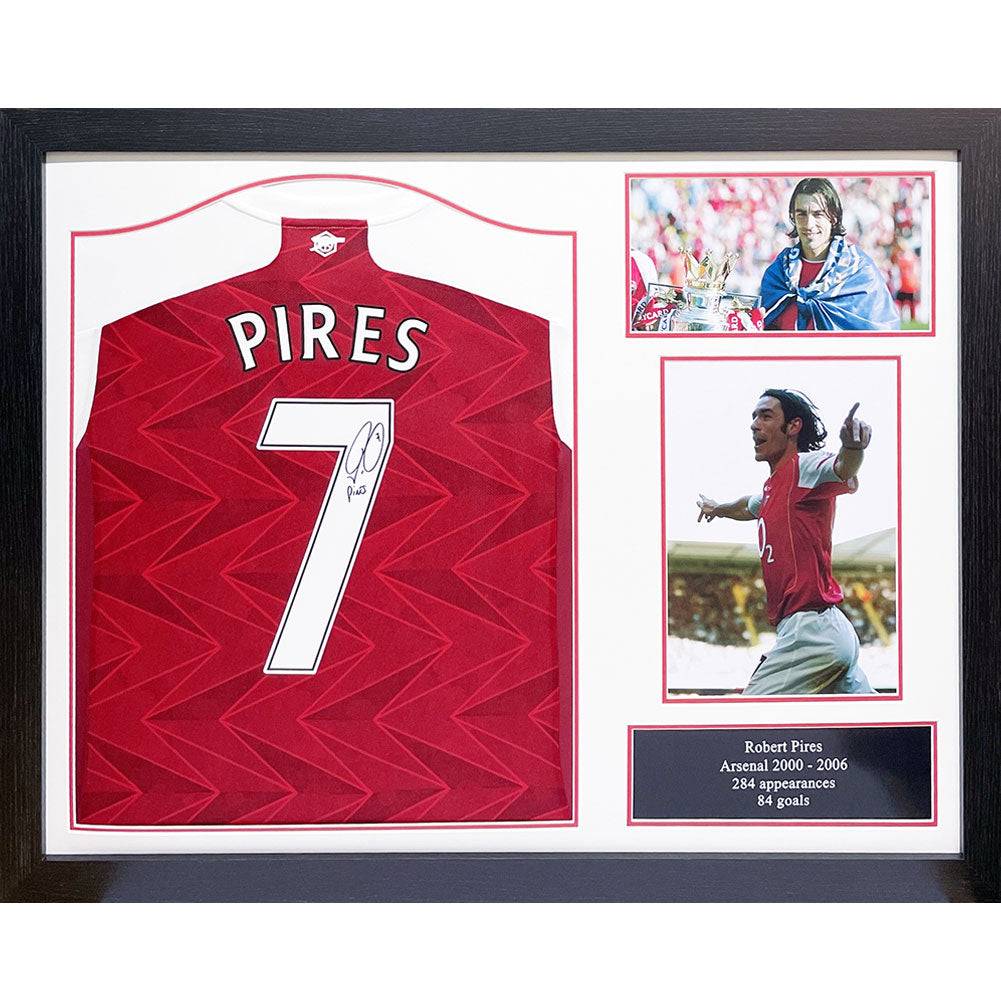 Arsenal FC Robert Pires Signed Shirt (Framed)