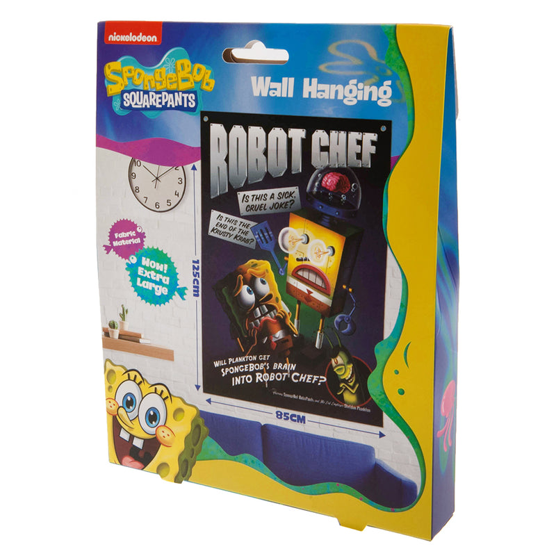 SpongeBob SquarePants XL Fabric Wall Banner, side angle