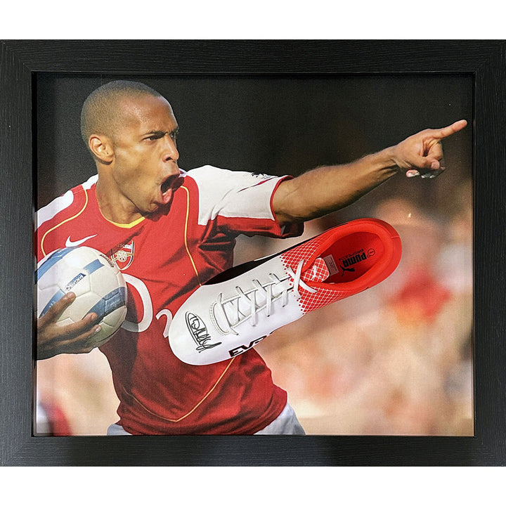 Arsenal FC Thierry Henry Signed Boot (Framed)
