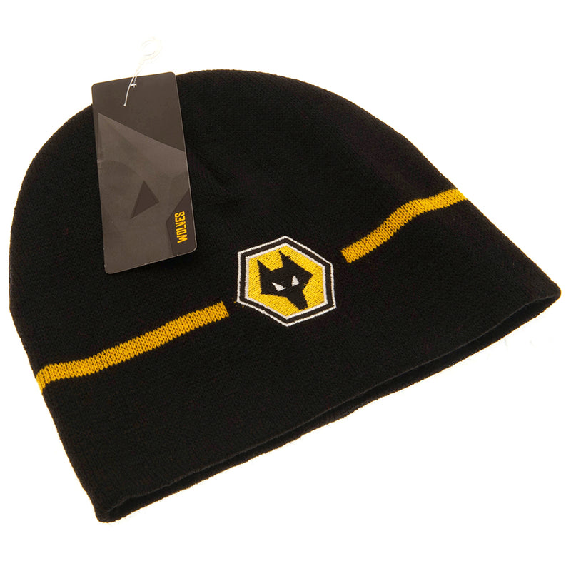 Wolverhampton Wanderers FC Stripe Beanie, side angle