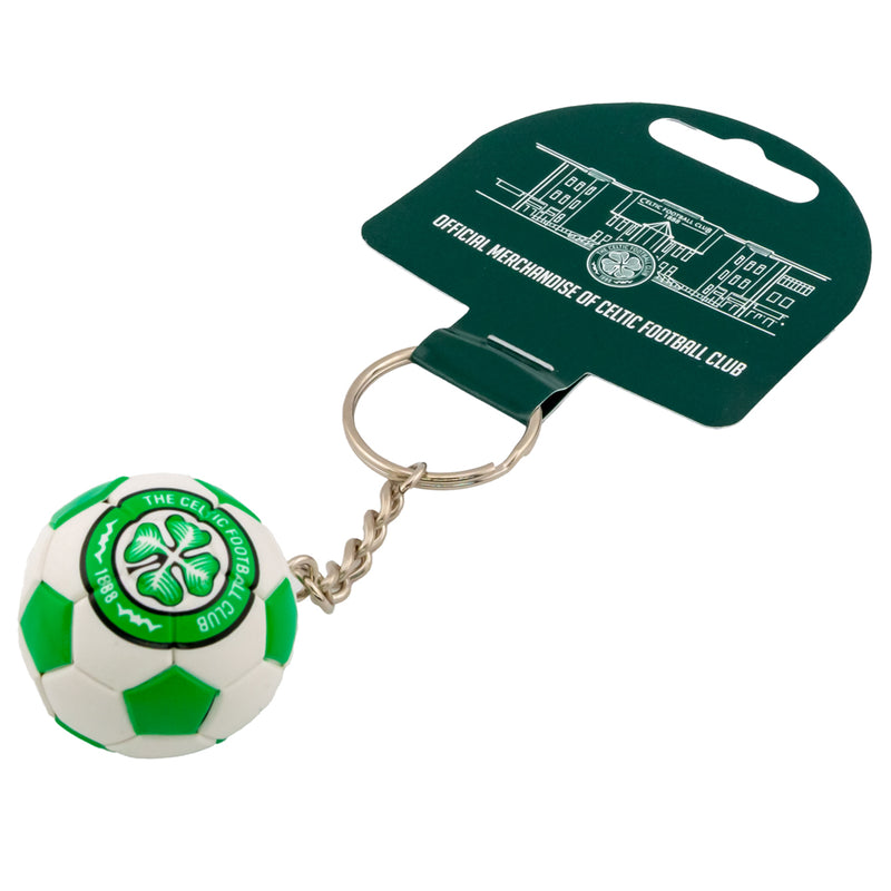 Celtic FC Football Keyring, side angle