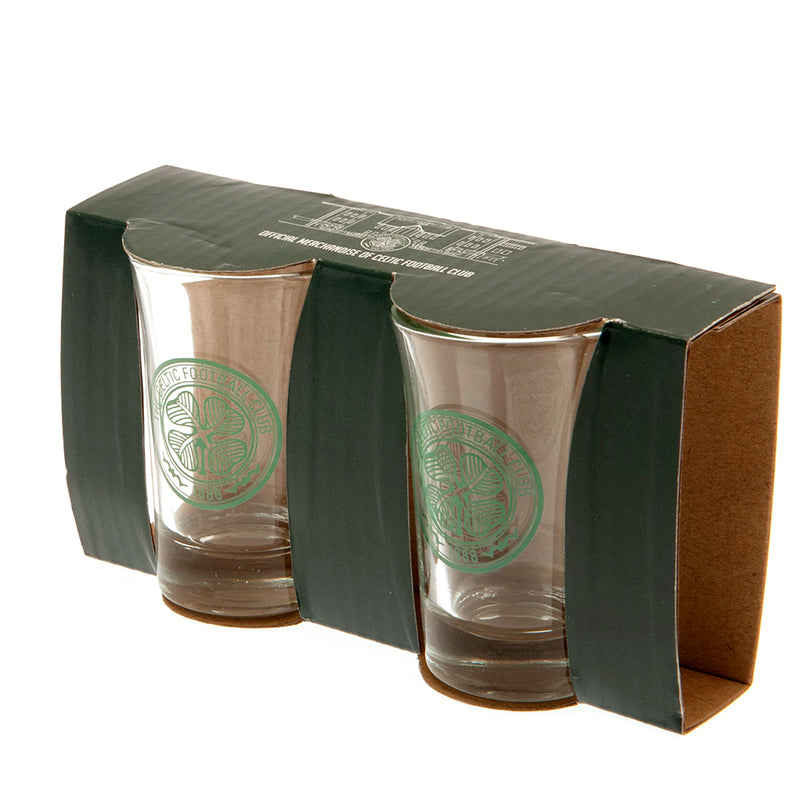 Celtic FC 2pk Shot Glass Set, side angle