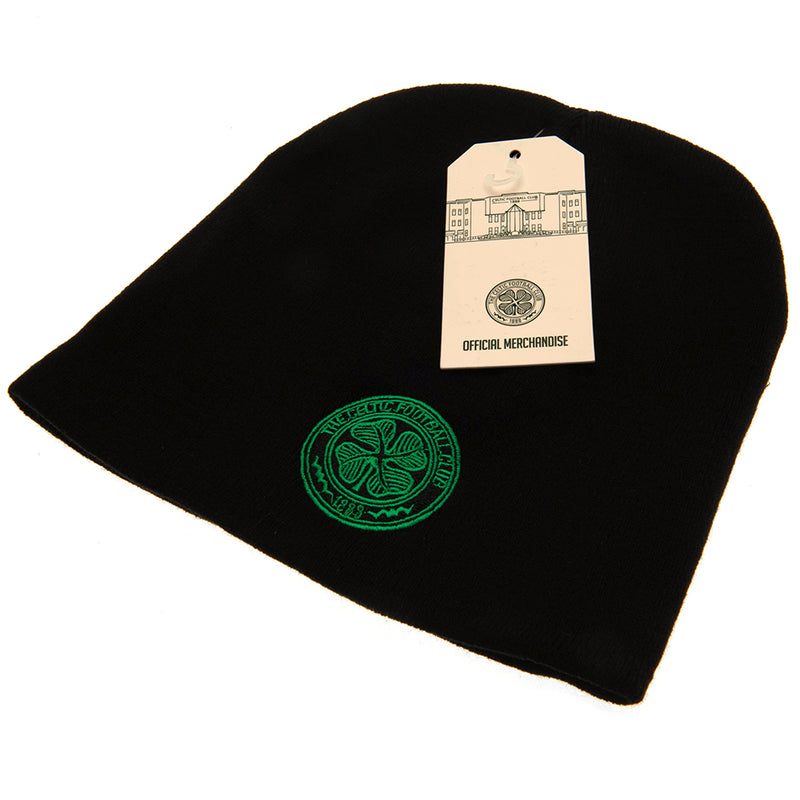 Celtic FC Black Beanie, side angle
