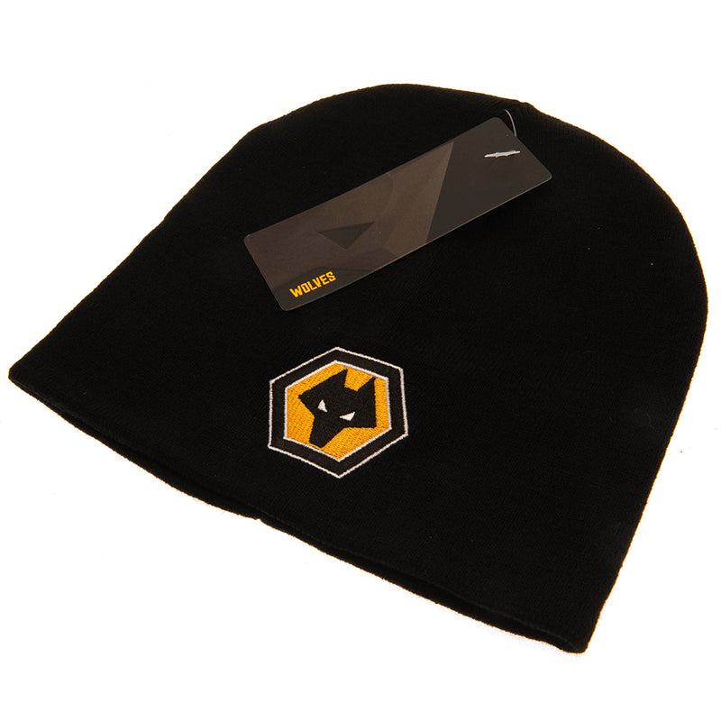Wolverhampton Wanderers FC Black Beanie, side angle
