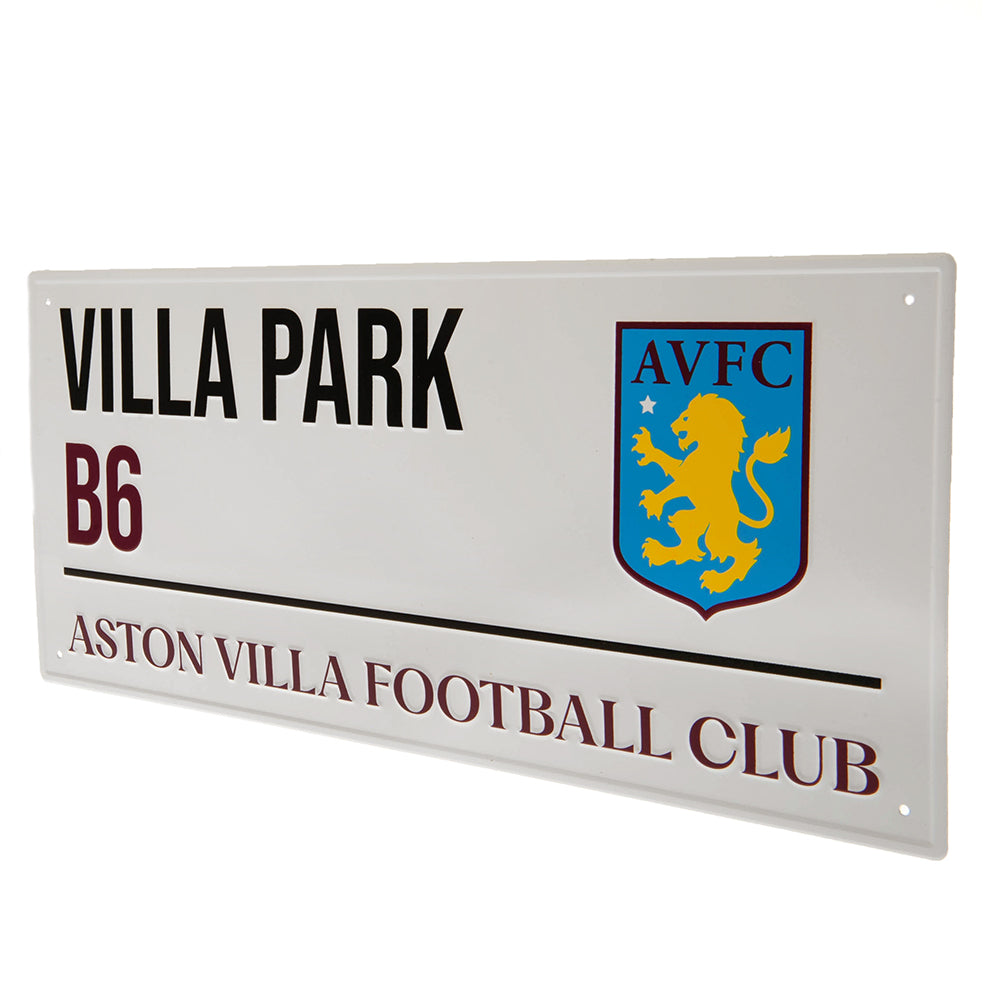 Aston Villa FC White Street Sign