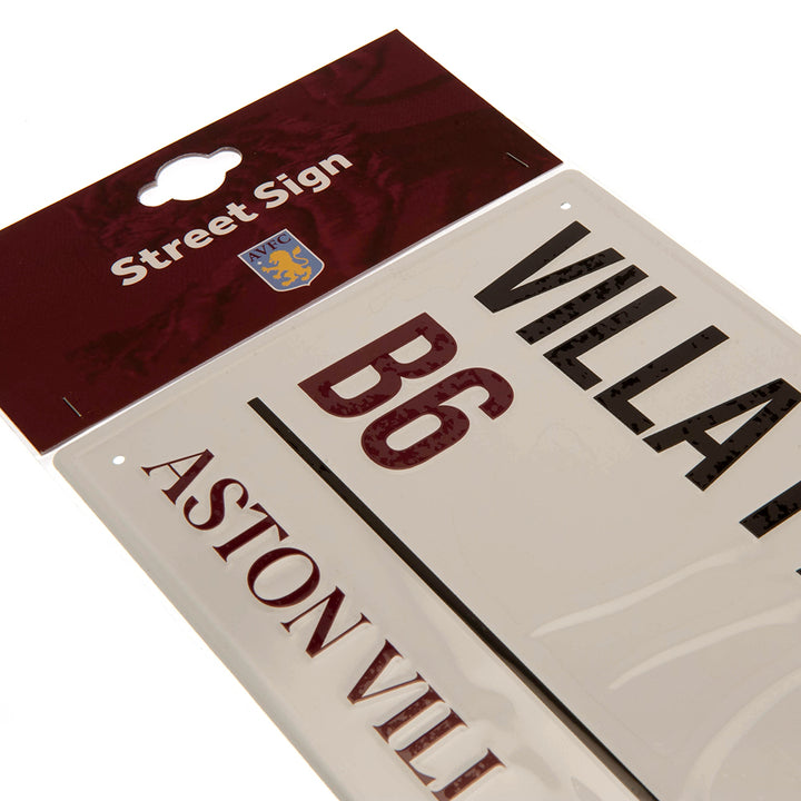 Aston Villa FC White Street Sign