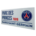 Paris Saint Germain FC White Street Sign, side angle