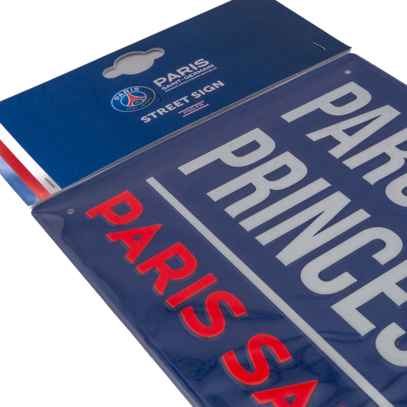 Paris Saint Germain FC Colour Street Sign, close-up detail