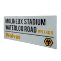 Wolverhampton Wanderers FC White Street Sign, side angle