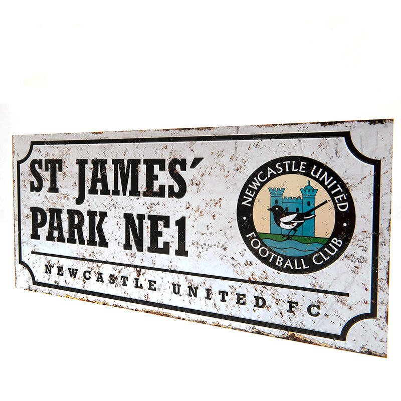 Newcastle United FC Retro Street Sign, side angle