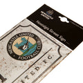 Newcastle United FC Retro Street Sign, close-up detail