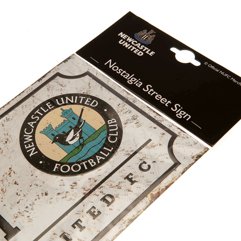 Newcastle United FC Retro Street Sign, close-up detail