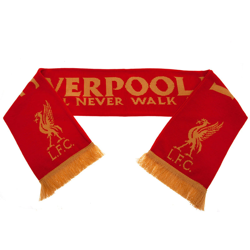 Liverpool FC Gold Liverbird Scarf, side angle