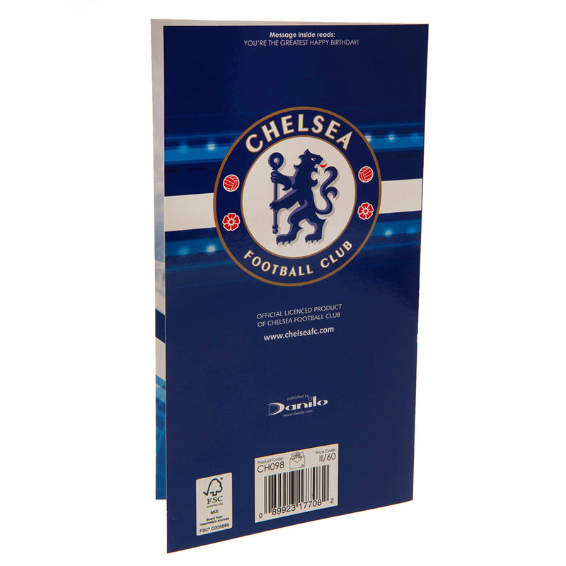 Chelsea FC No. 1 Dad Birthday Card, close-up detail