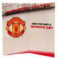 Manchester United FC No. 1 Fan Birthday Card, side angle
