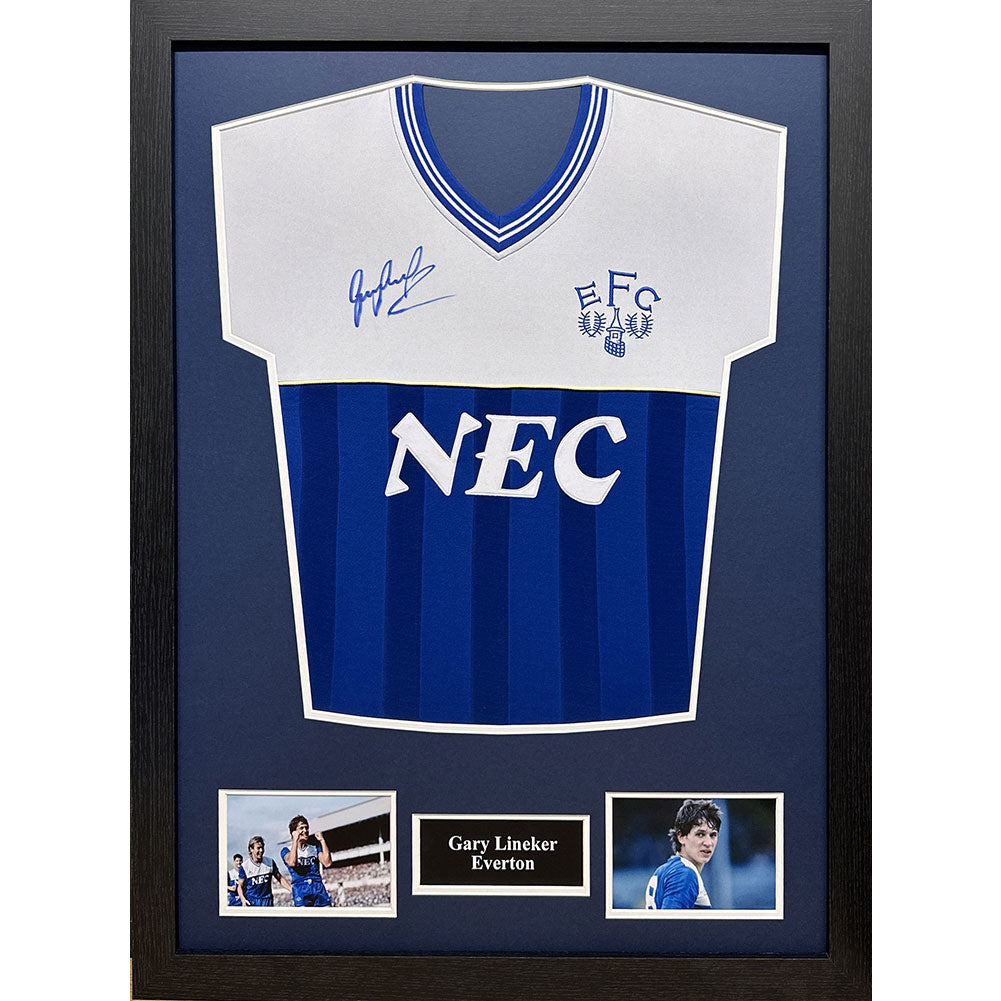 Everton FC 1986 Gary Lineker Signed Shirt (Framed)