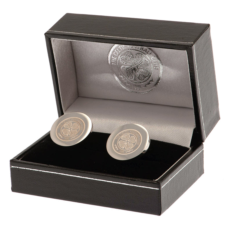 Celtic FC Stainless Steel Round Cufflinks, alternate view