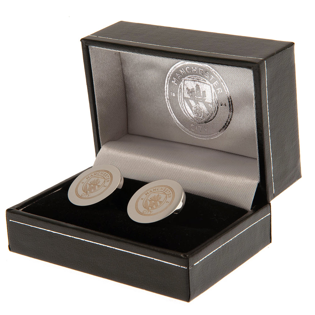 Manchester City FC Stainless Steel Round Cufflinks