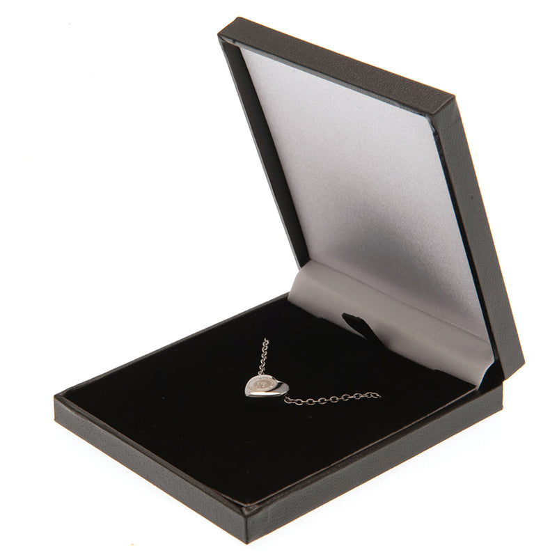 Manchester City FC Stainless Steel Heart Necklace, side angle