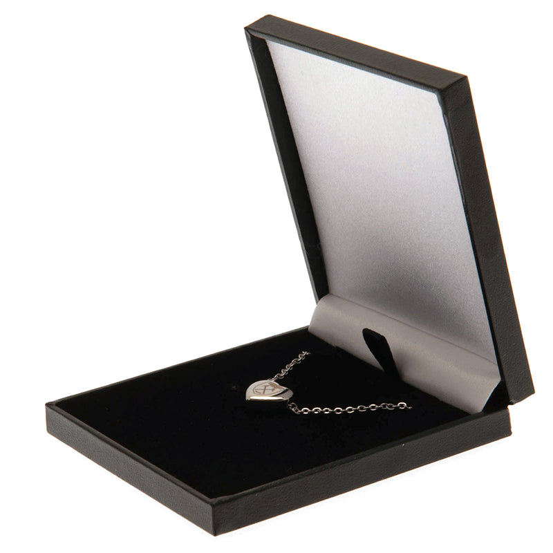 West Ham United FC Stainless Steel Heart Necklace, side angle