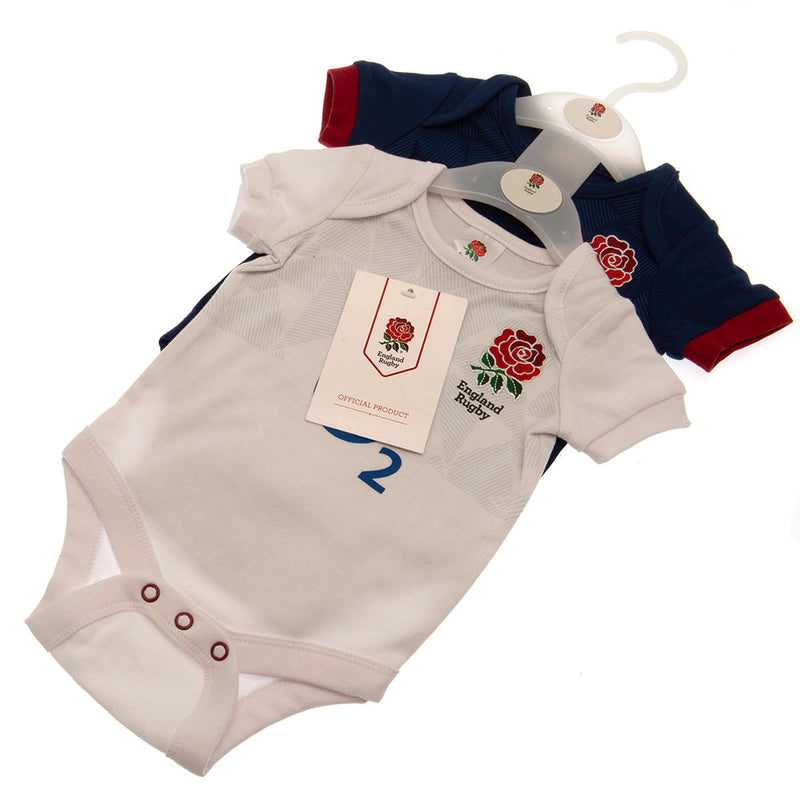 England RFU 2 Pack Bodysuit 0/3 mths PC, close-up detail