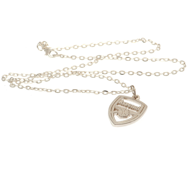 Arsenal FC Silver Plated Boxed Pendant, side angle