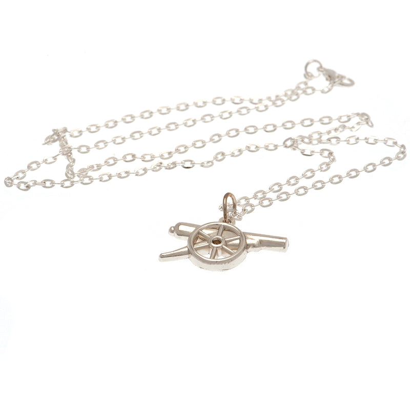 Arsenal FC Silver Plated Boxed Pendant, side angle