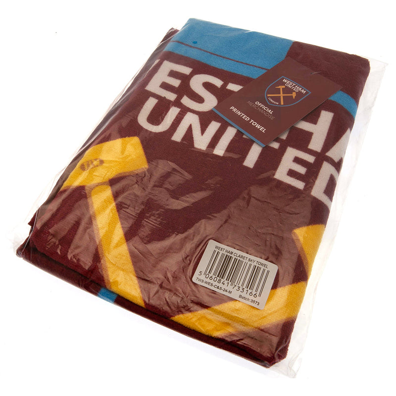 West Ham United FC Towel, side angle