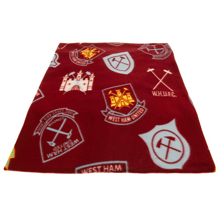 West Ham United FC Historic Crests Fleece Blanket