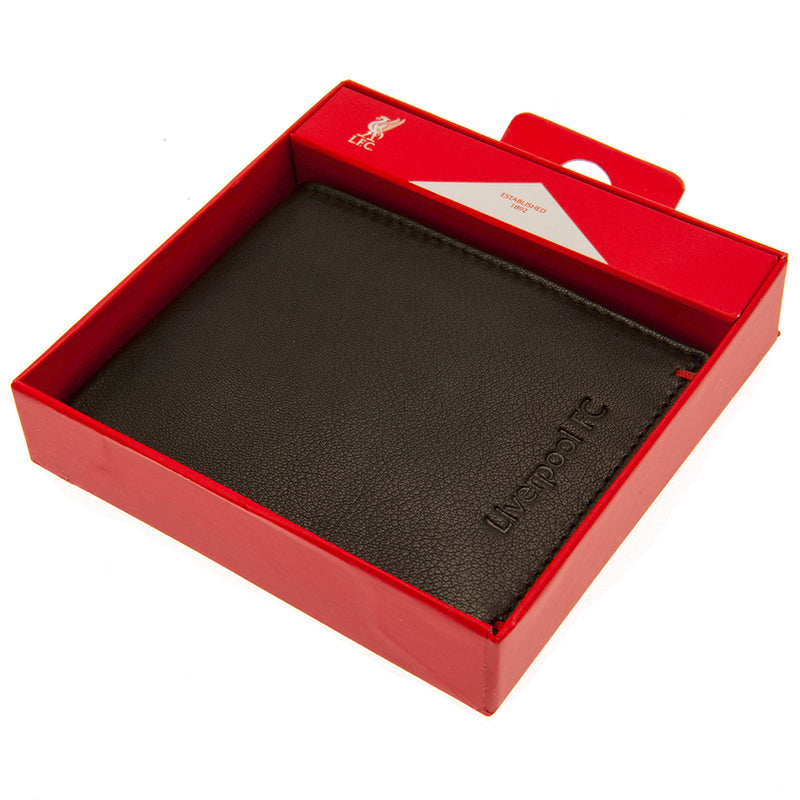 Liverpool FC Premium Leather Wallet, close-up detail