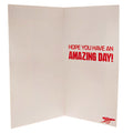 Arsenal FC Retro Shirt Birthday Card, side angle